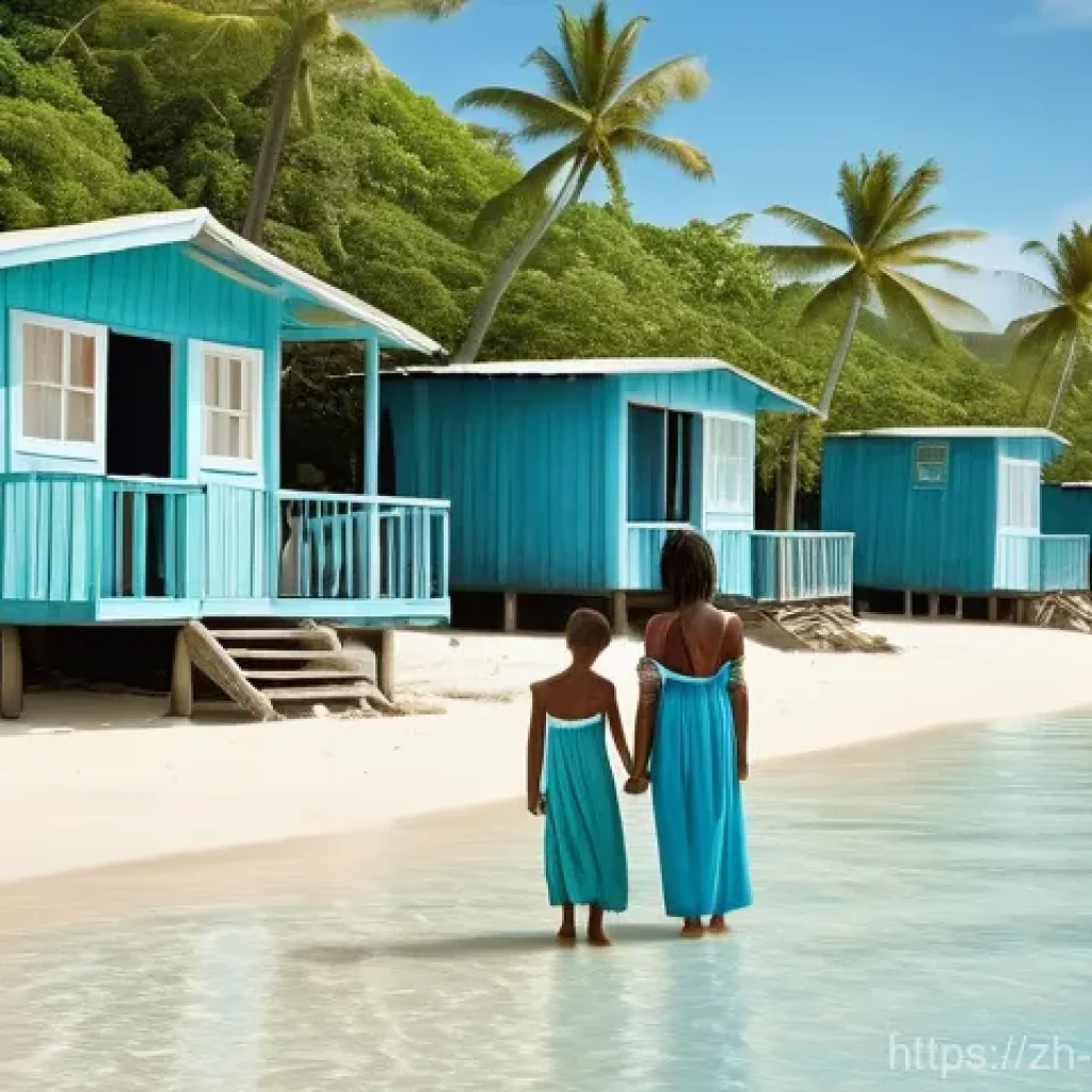 솔로몬 제도 NGO 활동 - **Prompt 1: "A solemn yet resilient Solomon Islander family stands on an elevated patch of dry land,...