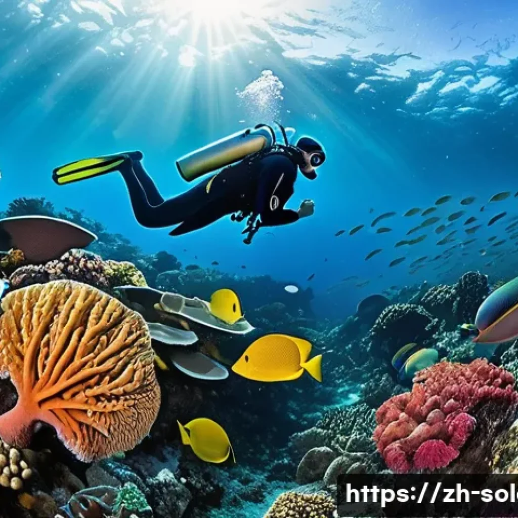 솔로몬 제도 스쿠버 다이빙 - A vibrant underwater coral reef scene in the Solomon Islands featuring diverse coral types including...