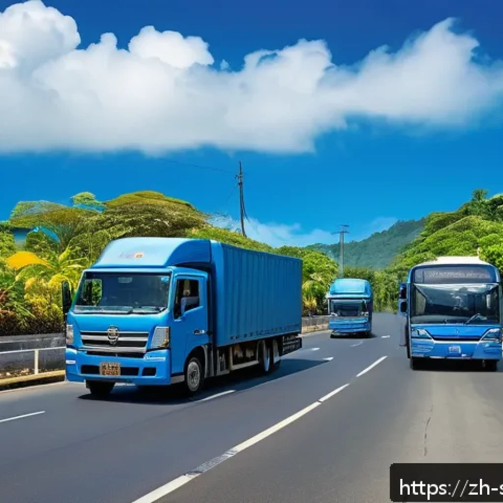 솔로몬 제도 UN 지원 사업 - A vibrant scene of Solomon Islands’ upgraded transportation network featuring newly paved roads conn...