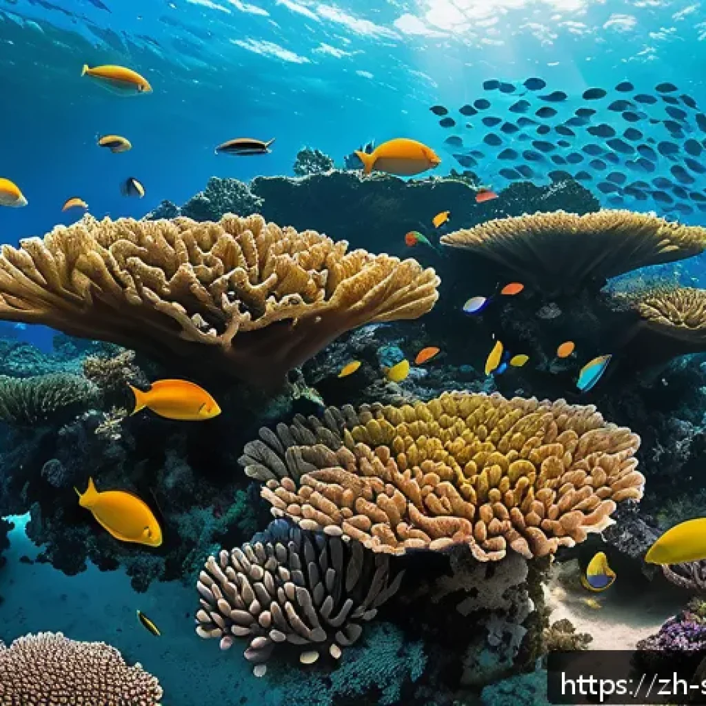 솔로몬 제도 산호초 보호 - A vibrant underwater scene of the Solomon Islands coral reef ecosystem, featuring diverse coral spec...